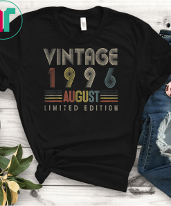 Vintage August Born in 1996 TShirt 23 Yrs Old Birthday Shirts