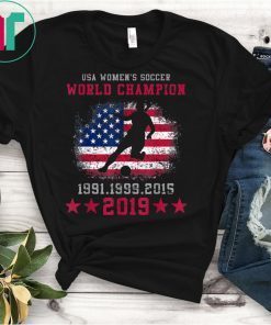 Vintage USA Women's Soccer World Champion 2019 With 4 stars T-Shirt