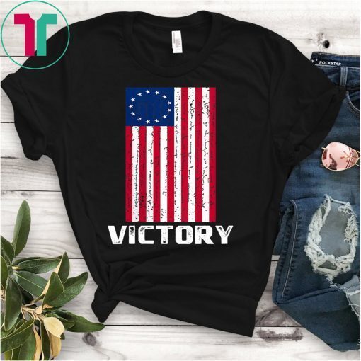 Womens Victory 1776 Patriotic Betsy Ross American USA Flag 13 Stars Shirt
