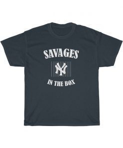 Yankees Savages In The Box Fan Tee - New York Yankees - Unisex Cotton Tee