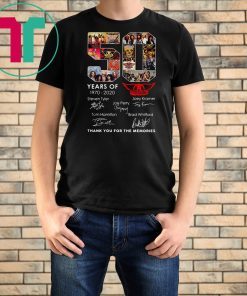 50 years of aerosmith 1970-2020 thank you for the memories signatures shirt