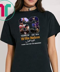 63 years of willie nelson 1986-2019 signature thank you for the memories Tee shirt
