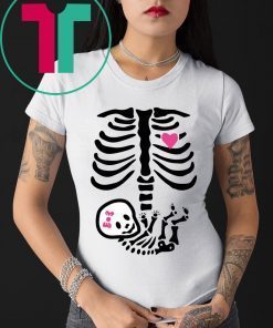 Baby Girl Skeleton Halloween Pregnancy Tee Shirt