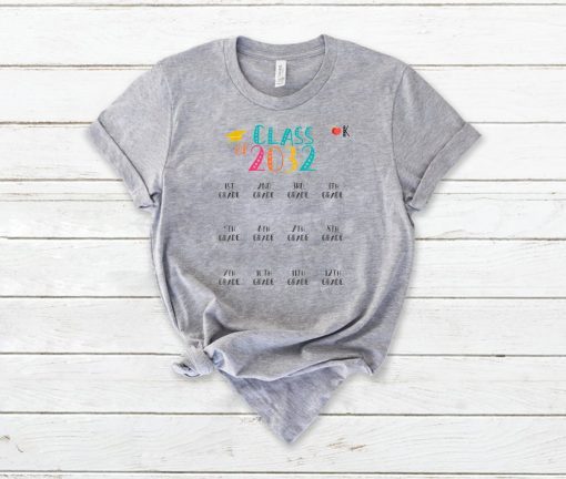 Class of 2032 Grow With Me Shirt With Space For Checkmarks T-Shirts