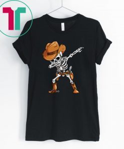 Dabbing Skeleton Cowboy Hat Halloween T-Shirt