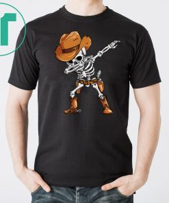 Dabbing Skeleton Cowboy Hat Halloween T-Shirt