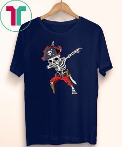 Dabbing Skeleton Pirate Halloween Jolly Roger T-Shirt