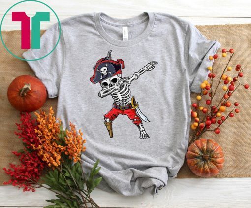 Dabbing Skeleton Pirate Halloween Jolly Roger Tee Shirt