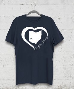 Dayton Ohio State Strong Retro Heart Map Tee Shirt