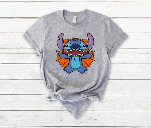 Disney Stitch Bat Halloween Tee Shirt