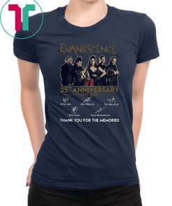 Evanescence 25th anniversary 1995-2020 signatures thank you for the memories shirt