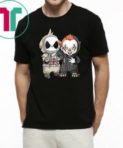 Halloween jack skellington and pennywise tee shirt