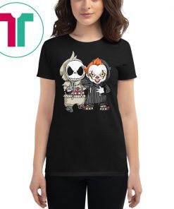 Halloween jack skellington and pennywise tee shirt