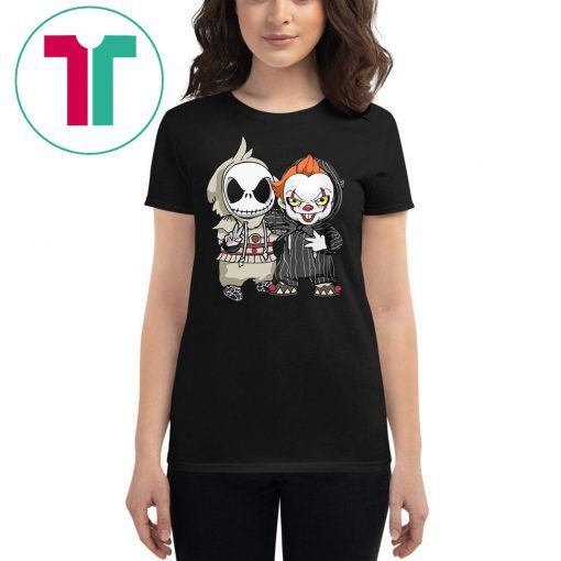 Halloween jack skellington and pennywise tee shirt