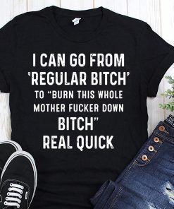 I can go from regular bitch to burn this whole mother fucker down bitch real quick shirt