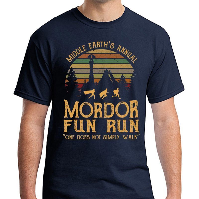 Middle Earths Annual Mordor Fun Run One Does Not Simply Walk Vintage Shirt 4411