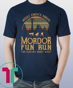 Middle earth’s annual mordor fun run one does not simply walk vintage shirt