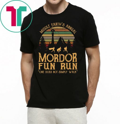 Middle earth’s annual mordor fun run one does not simply walk vintage shirt
