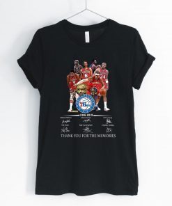 Philadelphia 76ers 1946-2019 signatures thank you for the memories Unisex Gift Tee shirt
