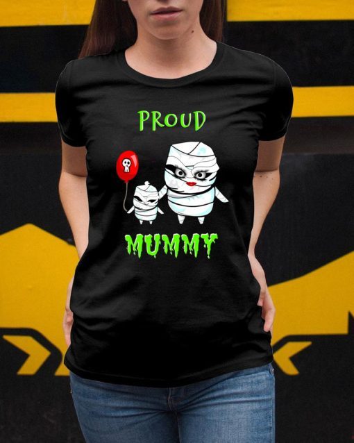 Proud Mummy Mom With Kid Halloween T-Shirt