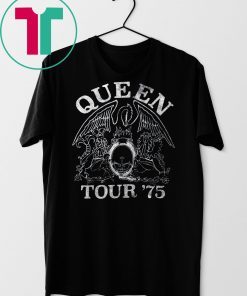 Queen Official Tour 75 Crest Logo Tee Shirt