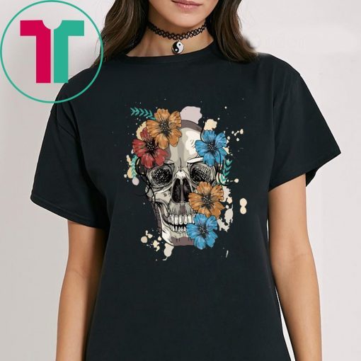 Skull and Flowers Tee Shirt