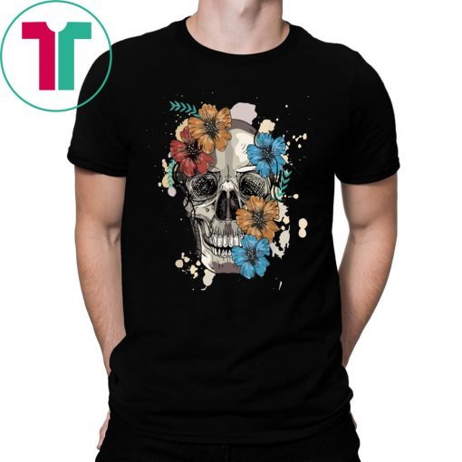 Skull and Flowers Tee Shirt