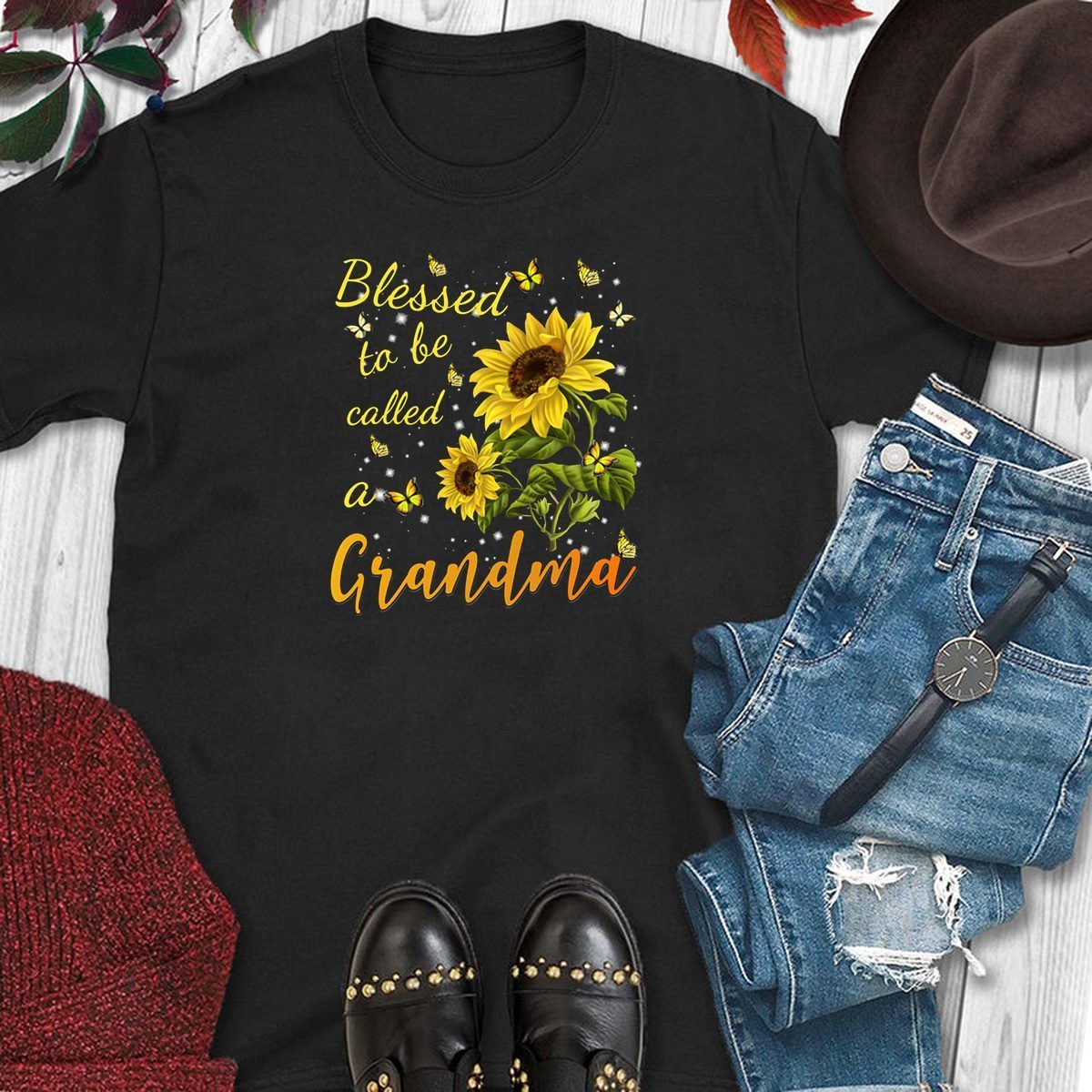 Sunflower blessed to be called a grandma shirt - OrderQuilt.com