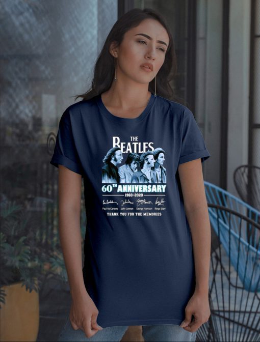 The beatles 60th anniversary 1960-2020 signatures thank you for the memories shirt