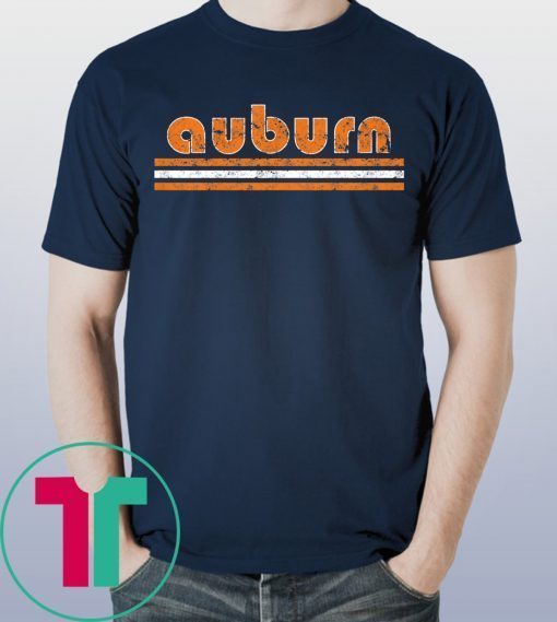 Auburn Football Retro Three Stripe Weathered Vintage Shirt