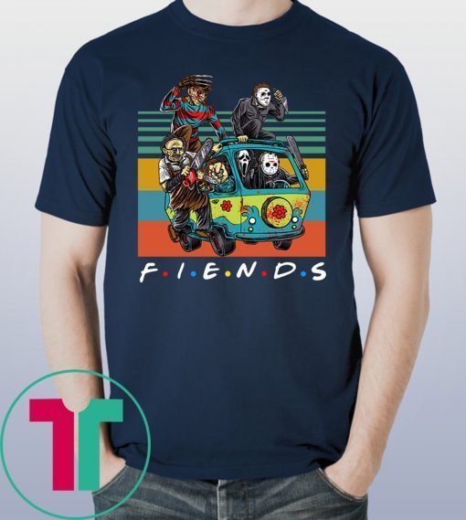 Vintage Friends TV Show Characters Horror Movies Tee Shirt