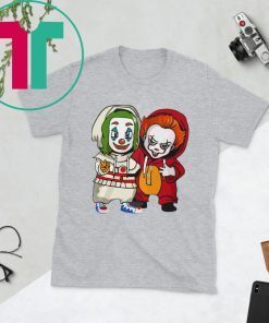Halloween Baby Joker And Pennywise Horror Movies Characters T-Shirt