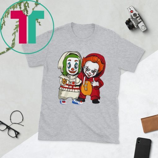 Halloween Baby Joker And Pennywise Horror Movies Characters T-Shirt