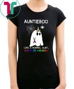 Auntieboo like a normal aunt but more awesome cancer ribbon shirt