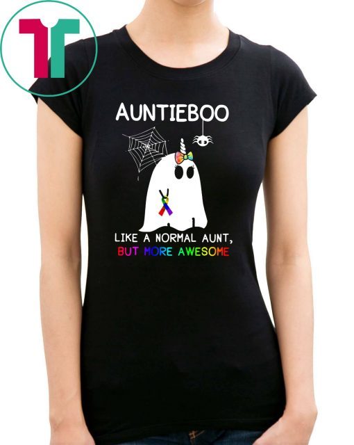 Auntieboo like a normal aunt but more awesome cancer ribbon shirt