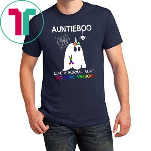 Auntieboo like a normal aunt but more awesome cancer ribbon shirt