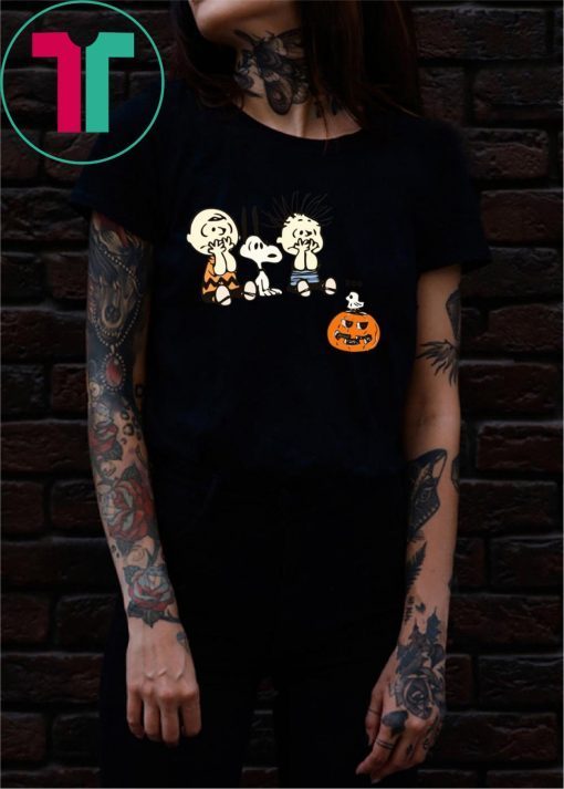 Boo Snoopy Charlie Brown And Linus Van Pelt Frightened Of Ghost Halloween Kids T-shirt
