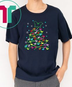 Butterfly Christmas tree Tee Shirt