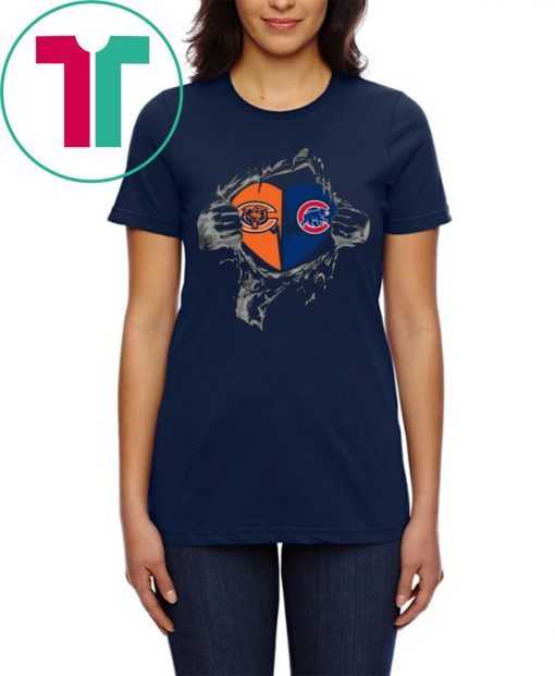 CHICAGO BEARS AND CHICAGO CUBS INSIDE ME 2019 T-SHIRT