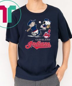 Charlie Brown Snoopy Cleveland Indians Classic Tee Shirt