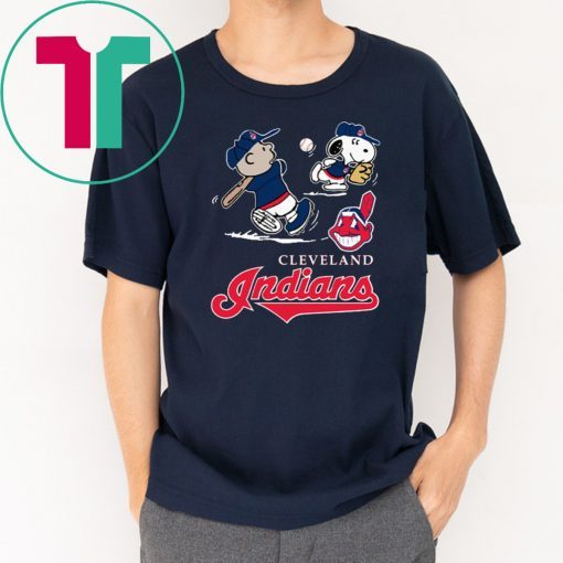 Charlie Brown Snoopy Cleveland Indians Classic Tee Shirt