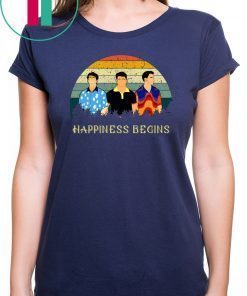 Cool Brothers Happiness Begins Vintage Shirt