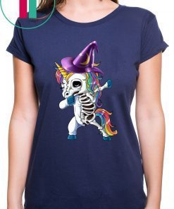 Dabbing Skeleton Unicorn Halloween Kids T-shirt