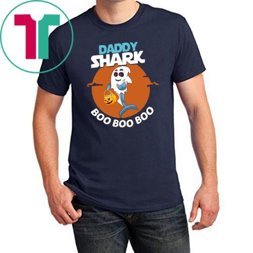 Daddy Shark Boo Boo Boo Shark Ghost Halloween T-Shirt