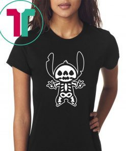 Disney stitch halloween skeleton shirt