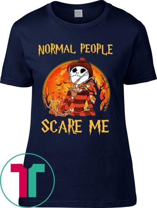 Freddy Jack Skellington Normal People Scare Me T-Shirt