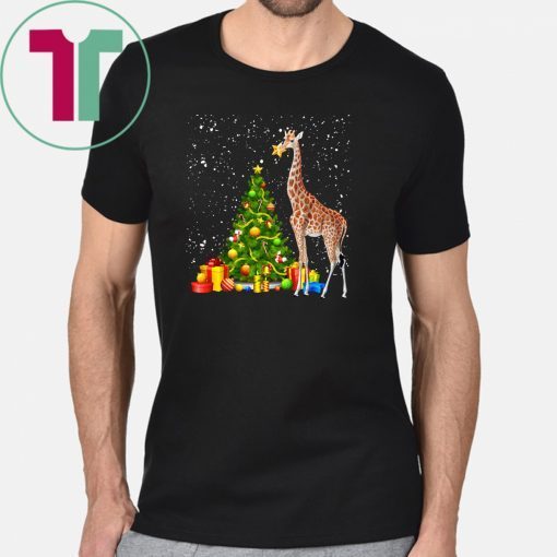 Giraffe and christmas tree shirt