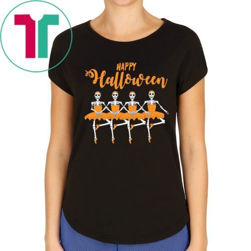 HAPPY HALLOWEEN SKULL DANCING BALLET FUNNY T-SHIRT