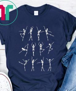 Halloween Dancing Ballet Pattern Skeleton Ballerina Costume Tee Shirt