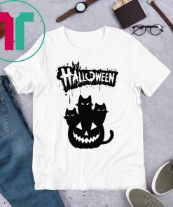 Halloween Pumpkin Cats Funny T-Shirt